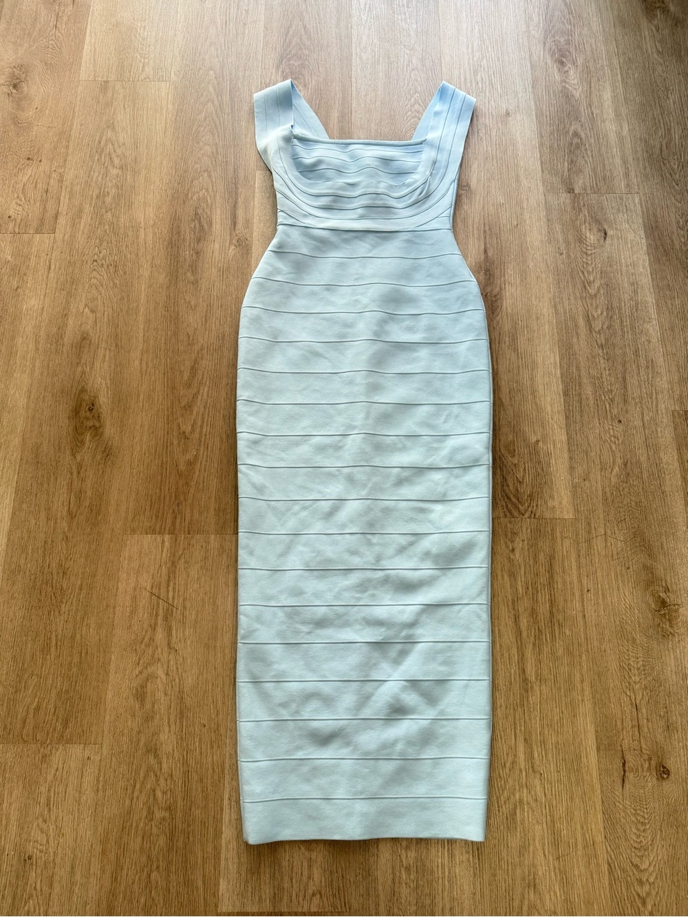 elliatt fiona blue fitted bodycon bandage knit maxi gown dress size medium NEW - Picture 9 of 17